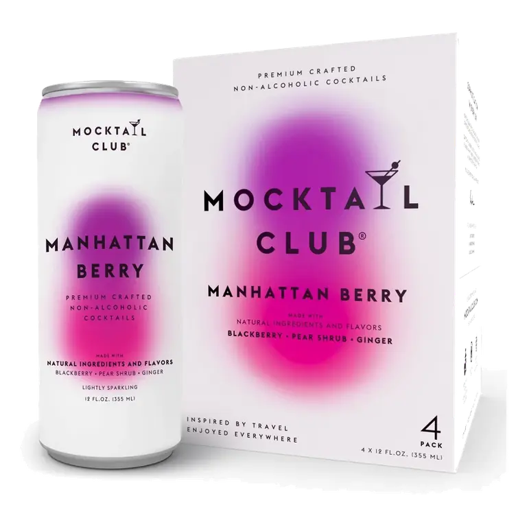Mocktail Club Non-Alcoholic Manhattan Berry, 4pk/12 fl oz Cans