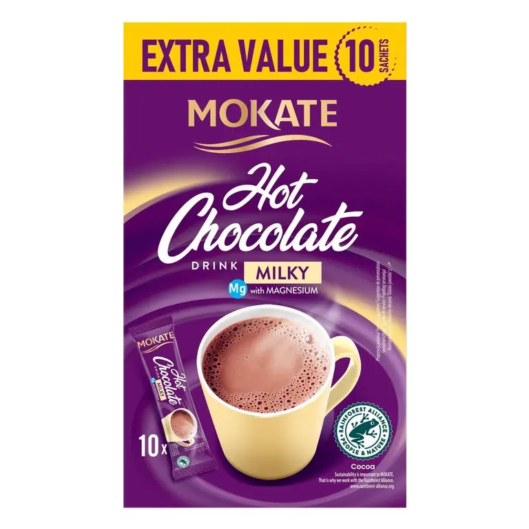 Mokate Hot Chocolate Drink Milky with Magnesium 10 x 18g (180g)