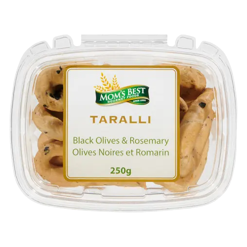 Mom's Best Taralli Cracker Black Olives & Rosemary 250 g