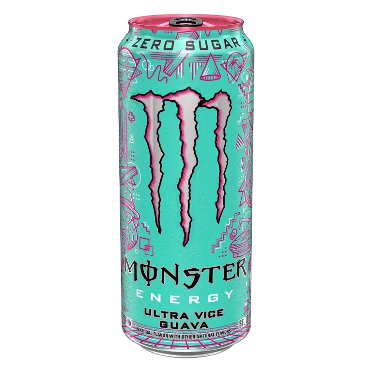 Monster Energy Ultra Vice Guava Energy Drink, 16 fl oz: Low Calorie, Caffeinated, Diet