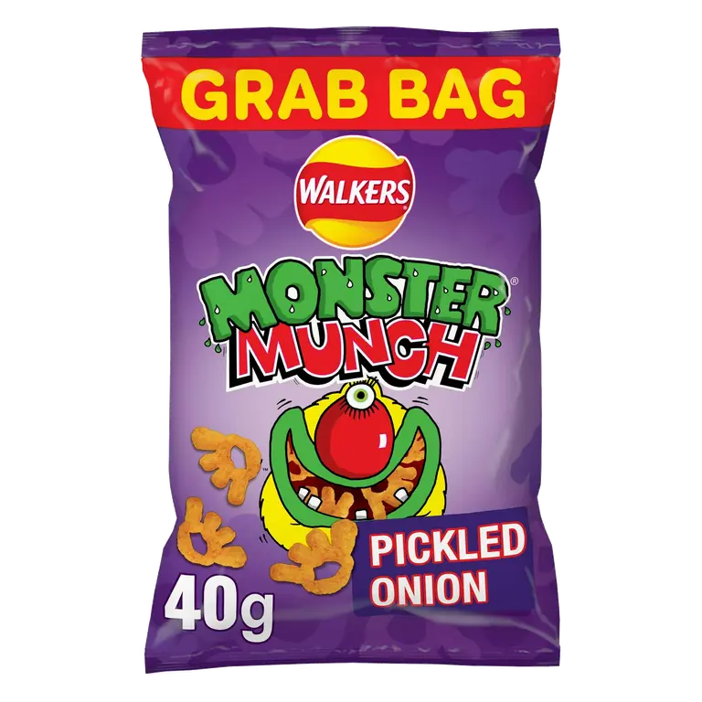 Walkers Monster Munch Pickled Onion Snacks Grab Bag Crisps 40g