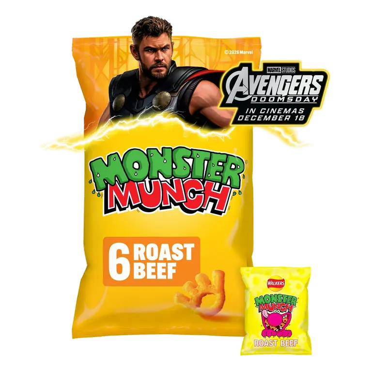 Walkers Monster Munch Roast Beef Multipack Crisps Snacks 6x20g