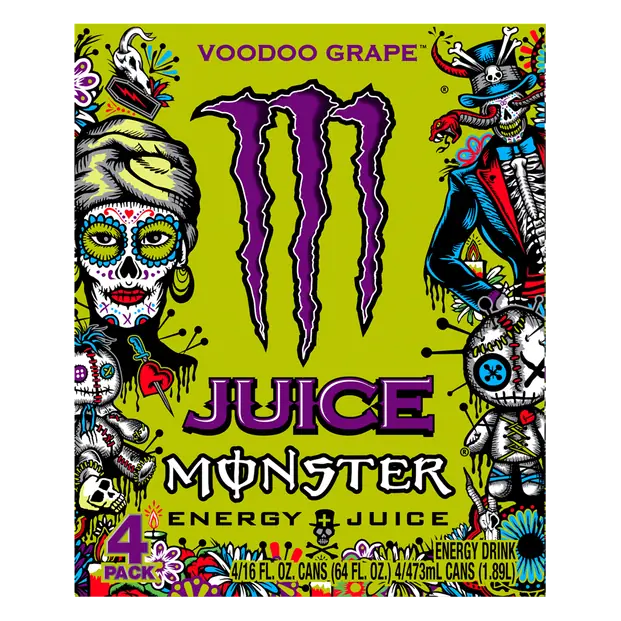 Voodoo Grape Energy Juice Drink - 4 pk