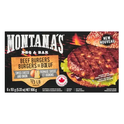 BBQ & Bar Beef Burgers Swiss Cheese and Onion 906 g