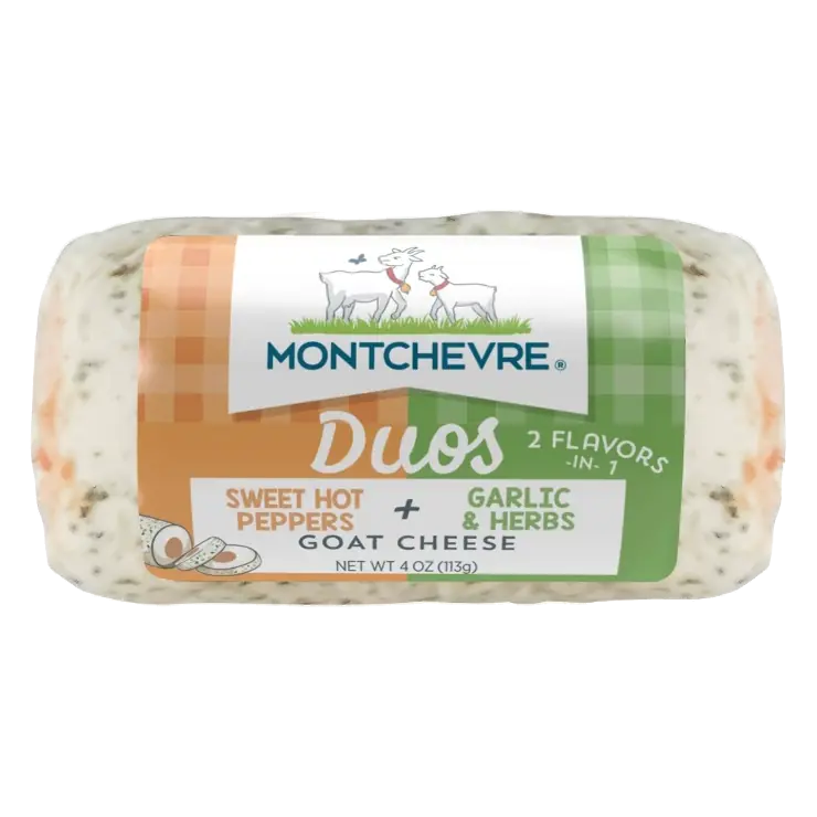 Montchevre Duo Log Sweet Pepper & Garlic Herb Cheese, 4oz