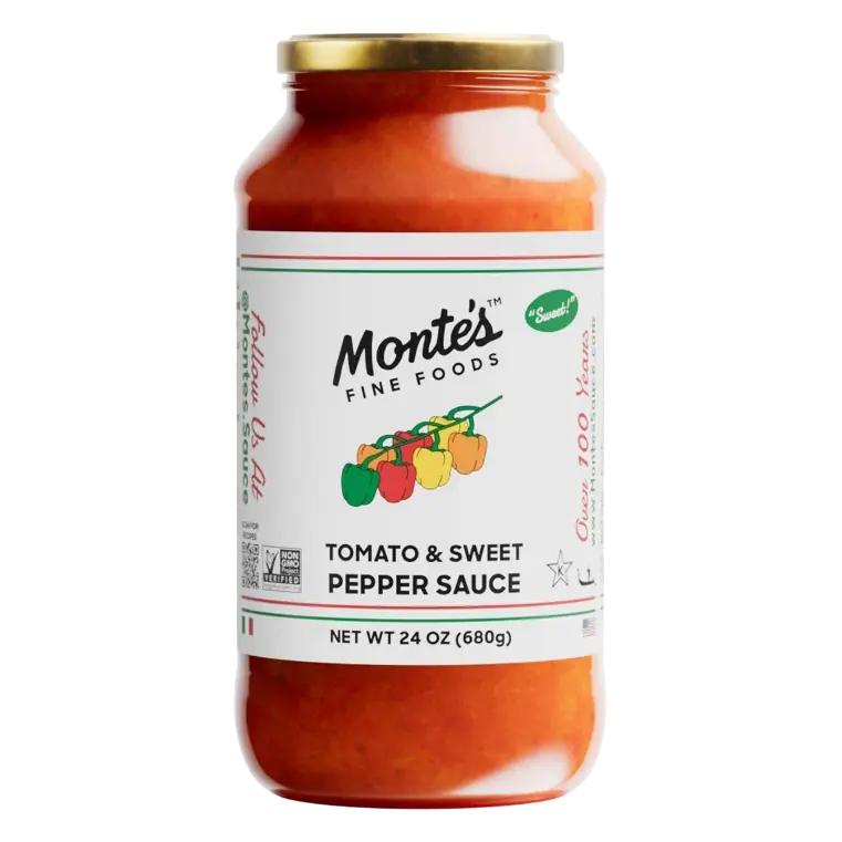 Monte's Tomato and Sweet Pepper Sauce, 24oz: Gluten-Free