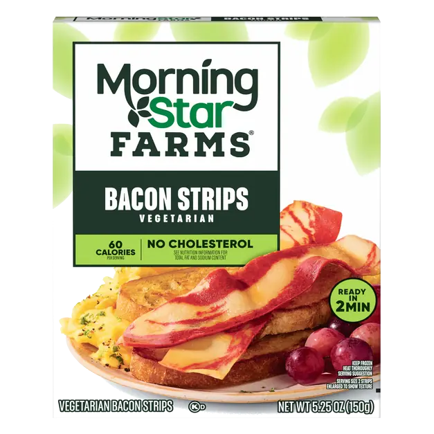 Plant Protein Veggie Breakfast Bacon Strips Frozen