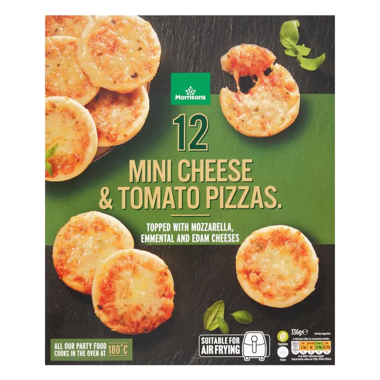12 Cheese And Tomato Mini Deep Dish Pizzas