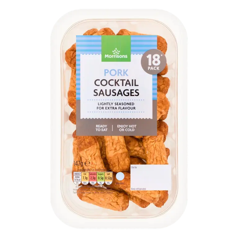 18 Pork Cocktail Sausages 147G