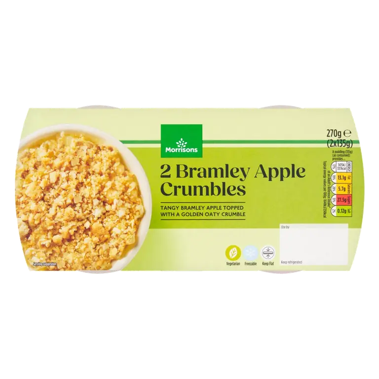 2 Bramley Apple Crumbles