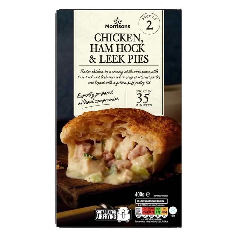 2 Chicken, Ham Hock & Leek Pies 400g