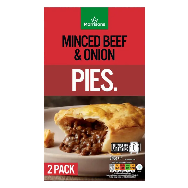 2 Minced Beef & Onion Pies 240g