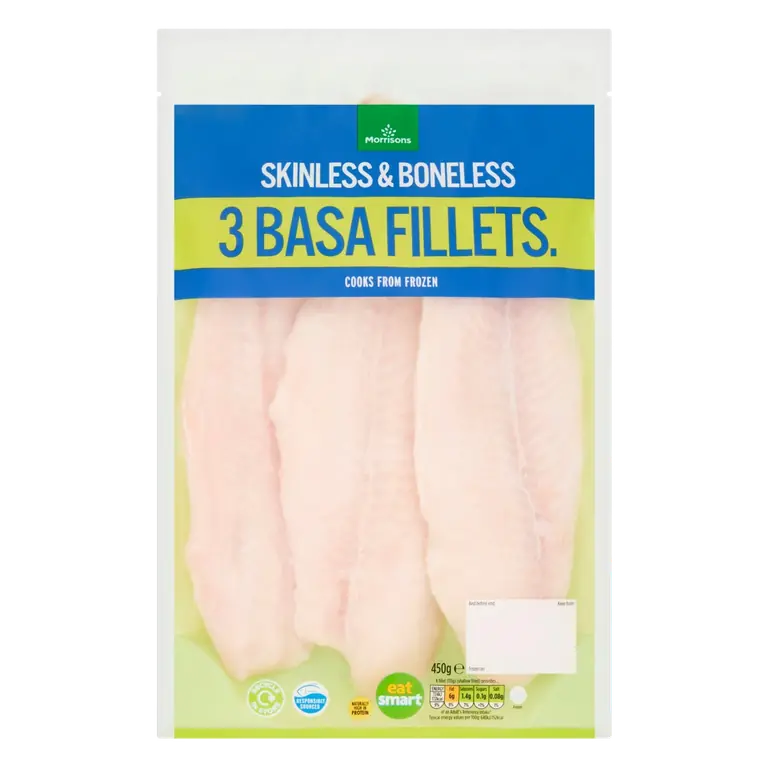3 Skinless & Boneless Basa Fillets 450g