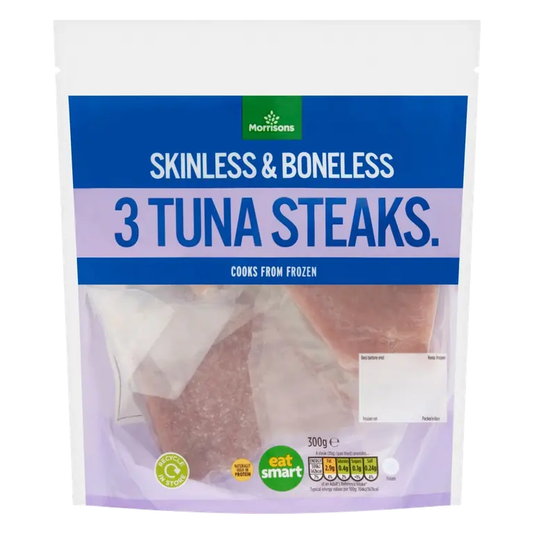 3 Skinless & Boneless Tuna Steaks 300g
