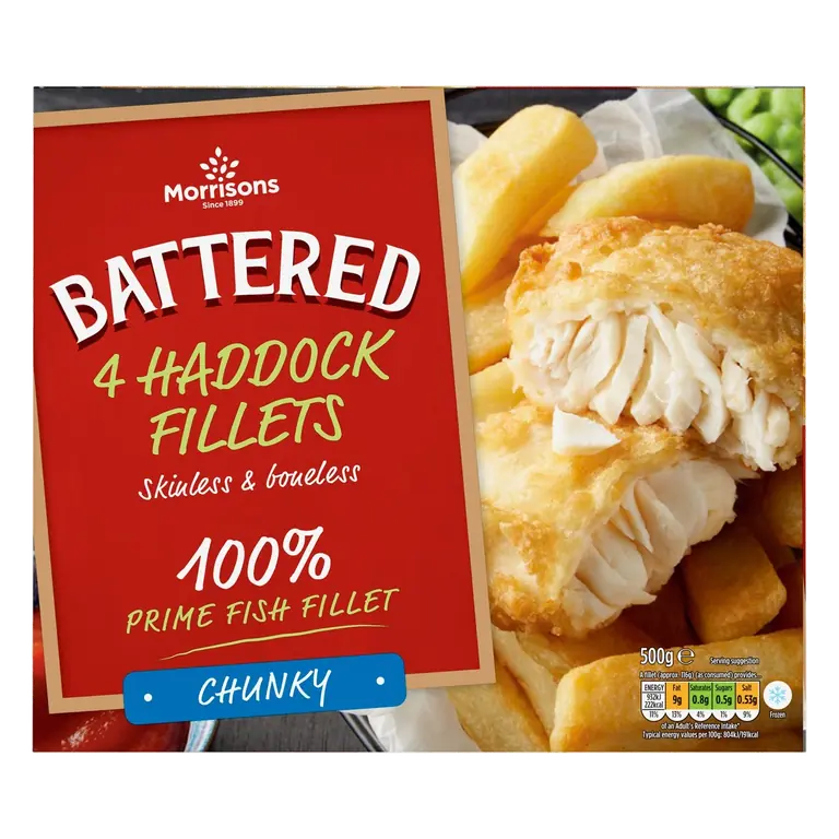 4 Battered Chunky Haddock Fillets
