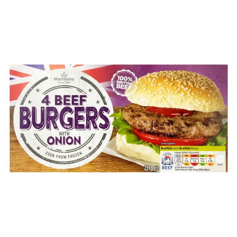 4 Burgers with Onions