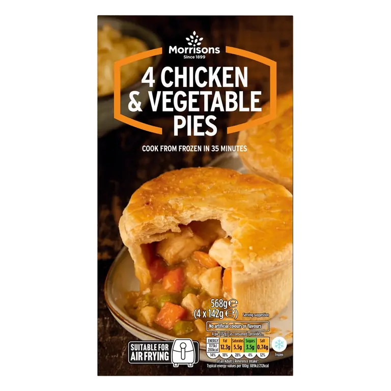 4 Chicken & Vegetable Pies 568g