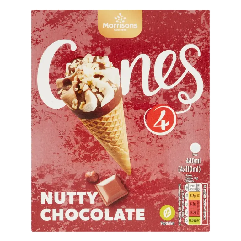 4 Nutty Chocolate Ice Cream Cones