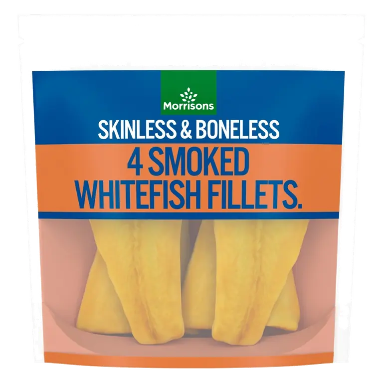 4 Skinless & Boneless Smoked Whitefish Fillets 400g