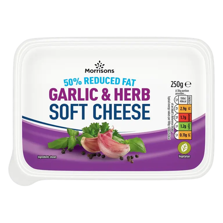 50% Reduced Fat Garlic & Herb Soft Cheese 200g