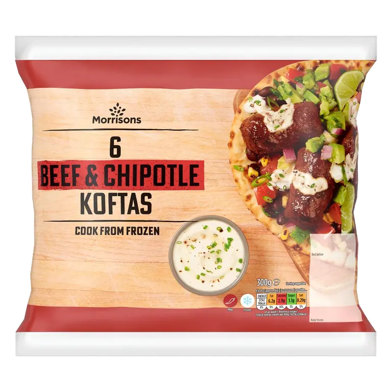 6 Beef & Chipotle Koftas 300g