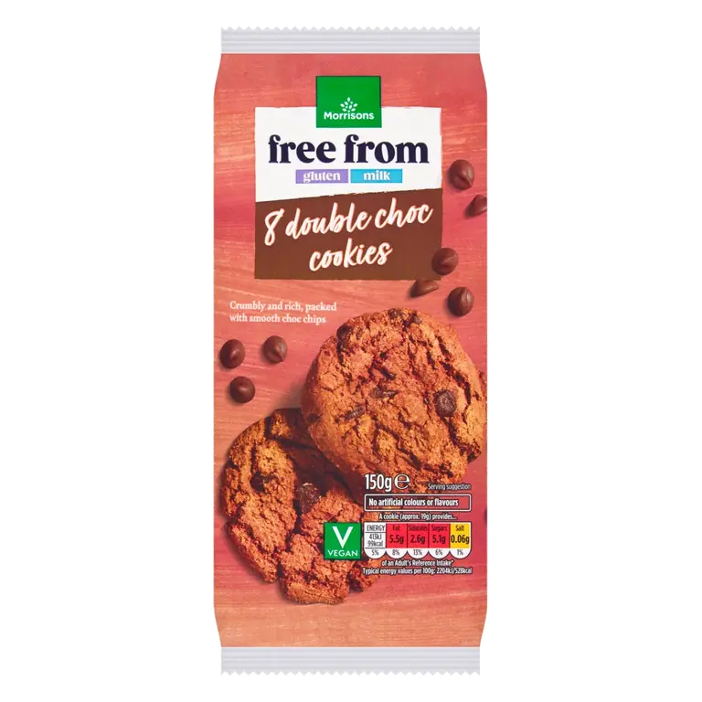 8 Free From Double Chocolate Cookies