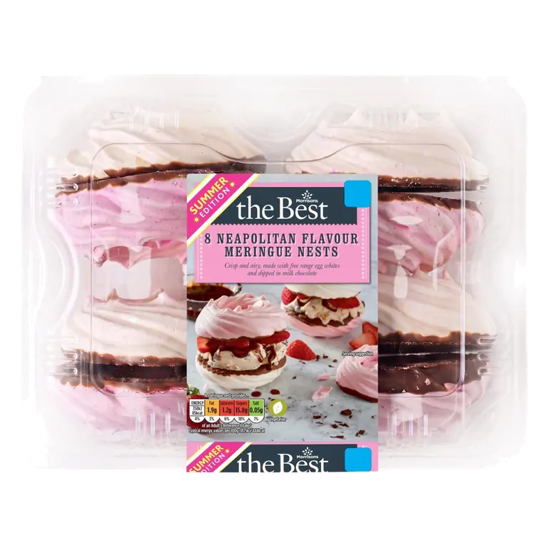 8 Neapolitan Meringue Nests Dipped In Milk Chocolate 152.8 G