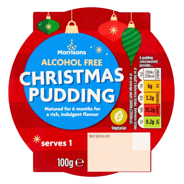 Alcohol Free Christmas Pudding Serves 1