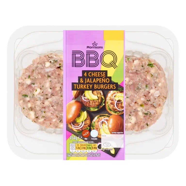 BBQ 4 Cheese & Jalapeno Turkey Burgers