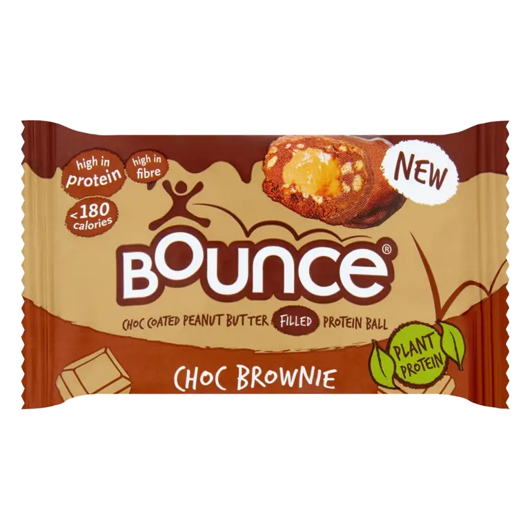 Bounce Choc Coated Peanut Butter Filled Protein Ball Choc Brownie 40g