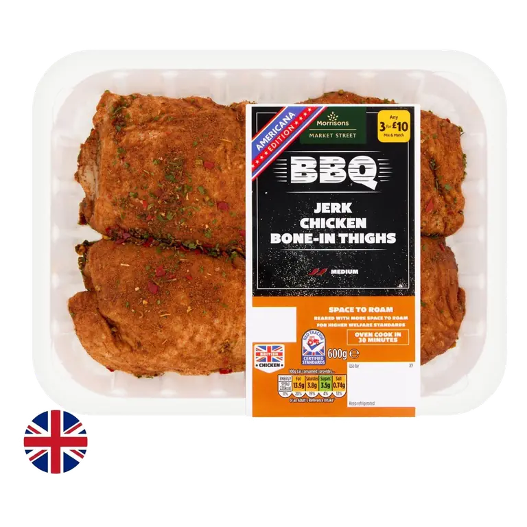 Britiish Jerk Chicken Bone-in Thighs 600g