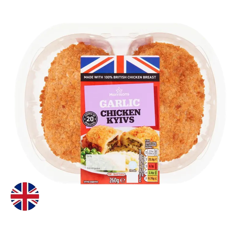British 2 Breaded Garlic Chicken Kyivs