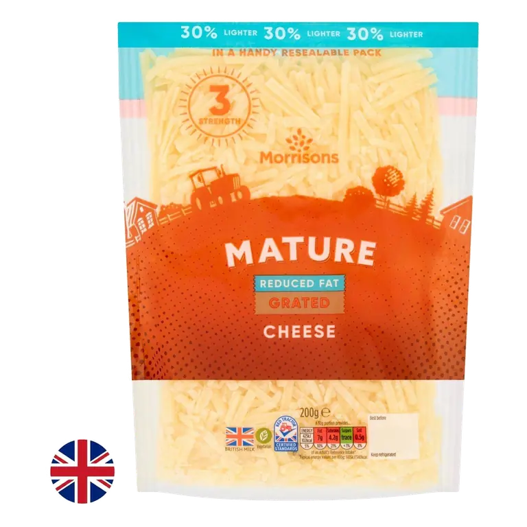 British 30% Lighter Mature Grated Cheese 200g