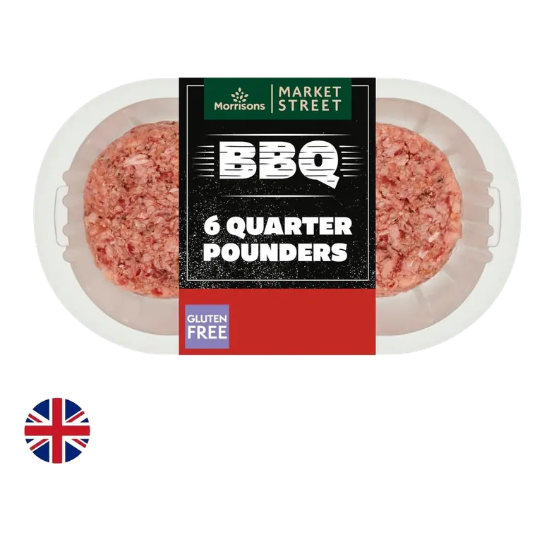British 6 Quarter Pounder Burgers