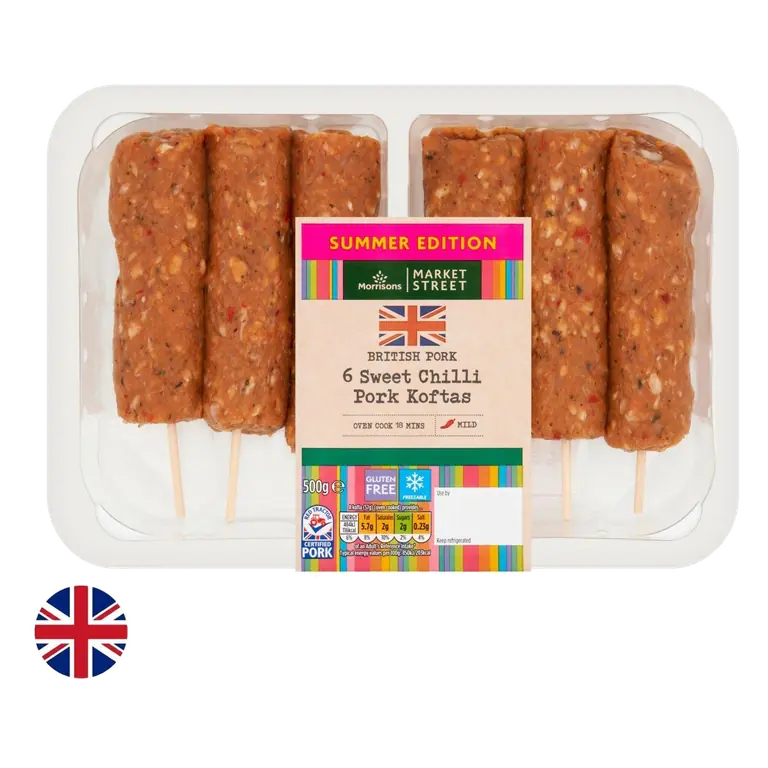 British 6 Sweet Chilli Pork Koftas 500g