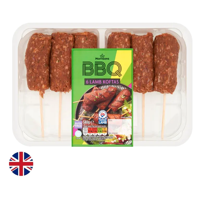 British BBQ 6 Lamb Kofta Kebabs 340g