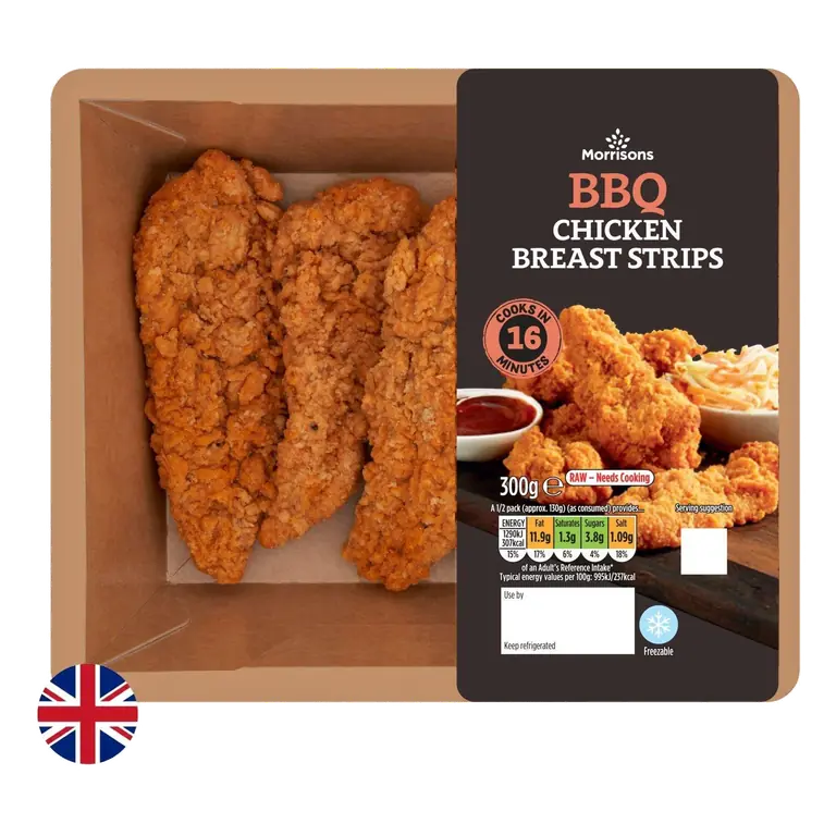 British BBQ Chicken Breast Strips 300g