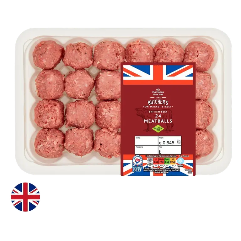 British Beef 24 Meatballs 645g