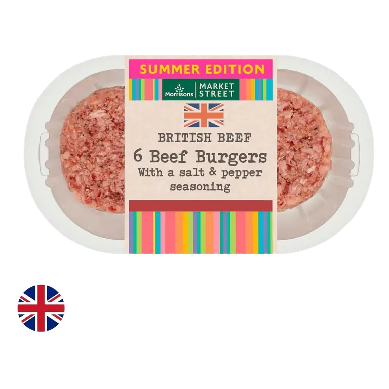 British Beef Burgers 6 Pack 730g