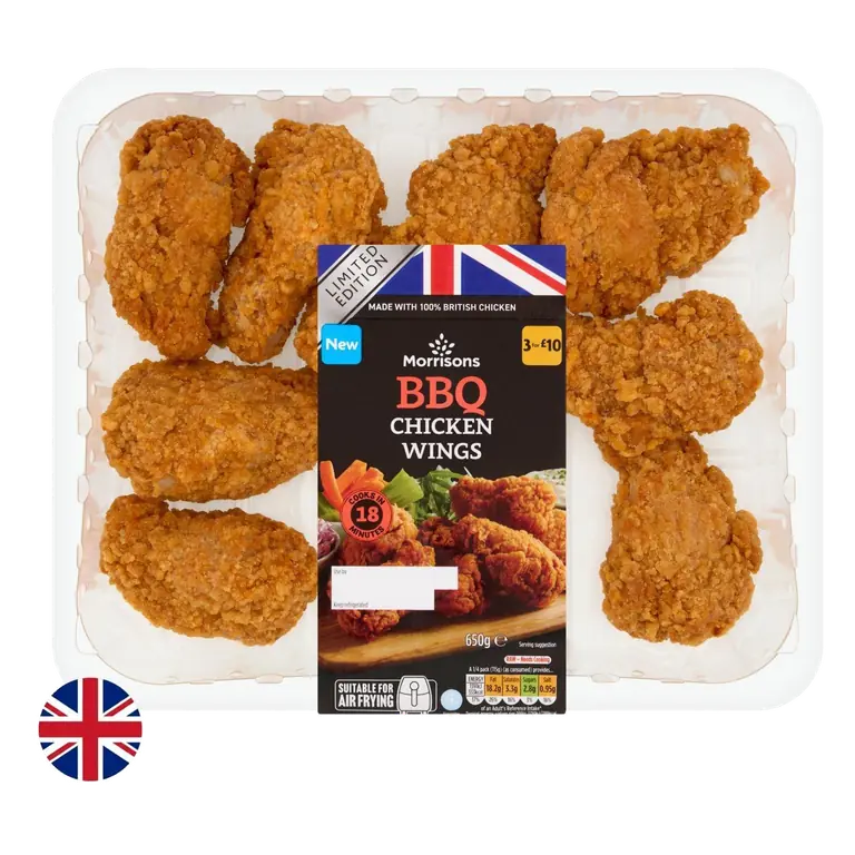 British Breaded BBQ Chicken Wings 650g