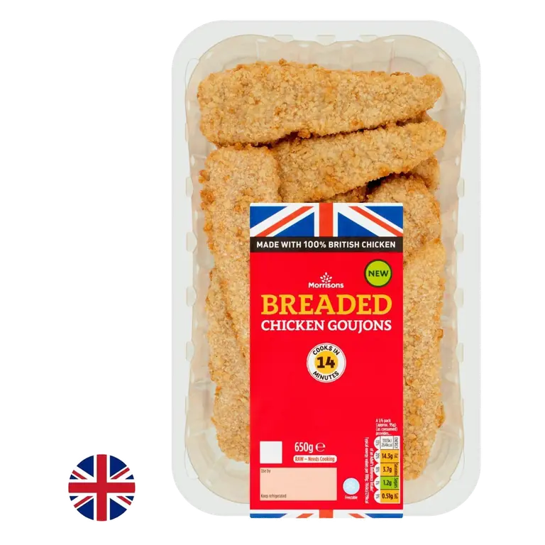 British Breaded Chicken Goujons 650g