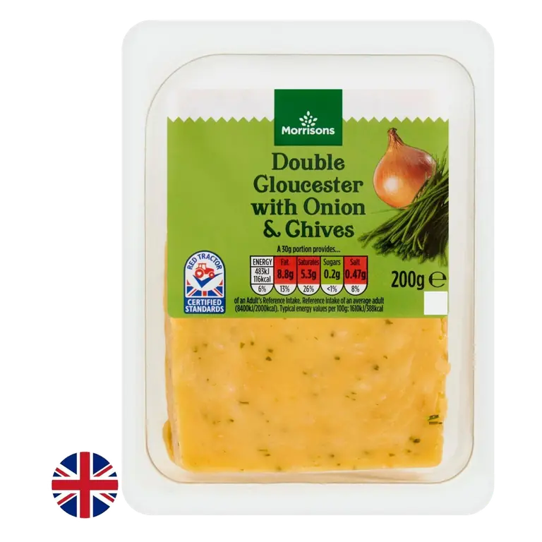 British Double Gloucester with Onion & Chives 200g