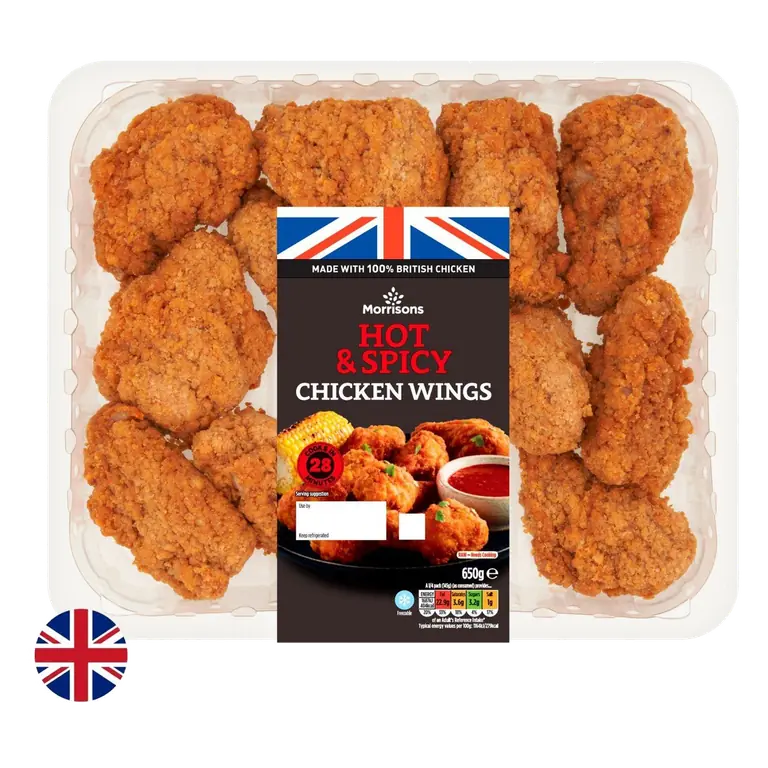 British Hot & Spicy Chicken Wings 650g