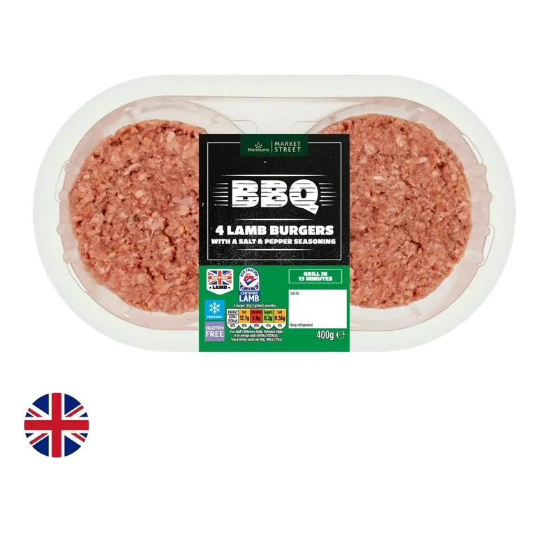 British Lamb Burgers 4 Pack 400g