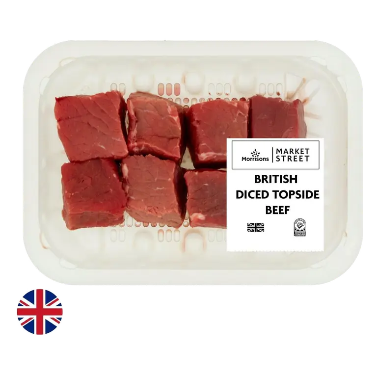British Lean Diced Topside Beef 288g
