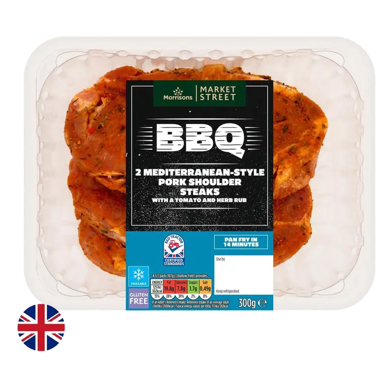 British Mediterranean Style Pork Shoulder Steaks 2 Pack 300g