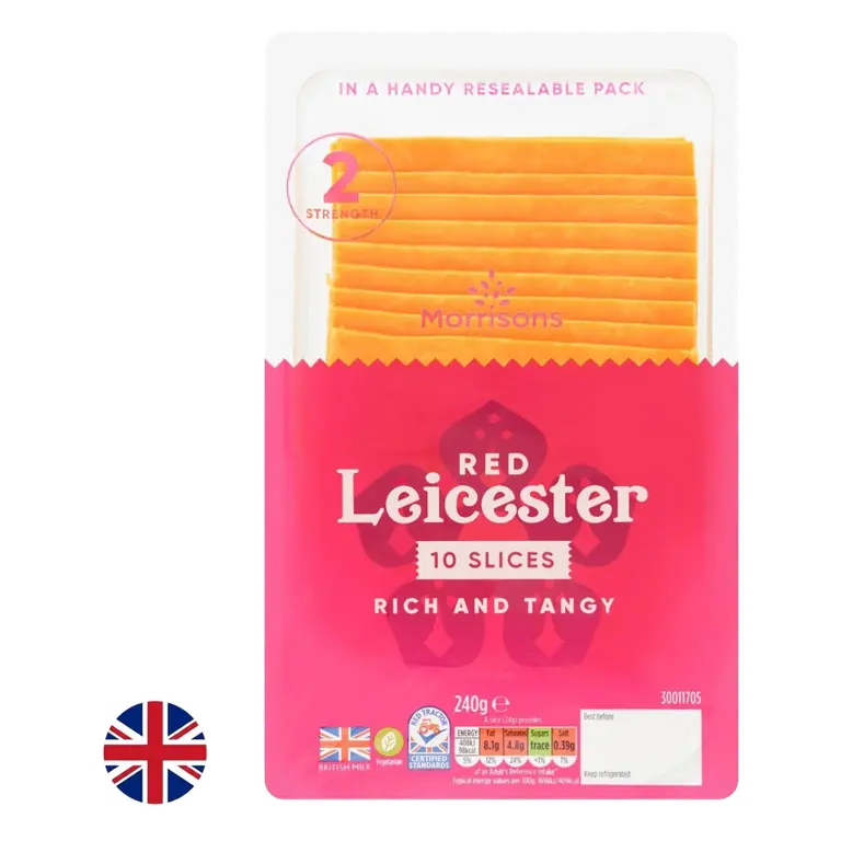 British Red Leicester Slices 240g