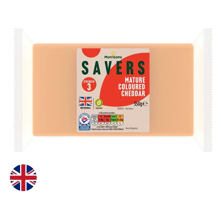 British Savers Mature Coloured Cheddar 350g