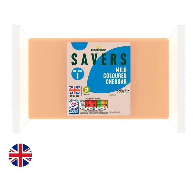 British Savers Mild Coloured Cheddar 350g