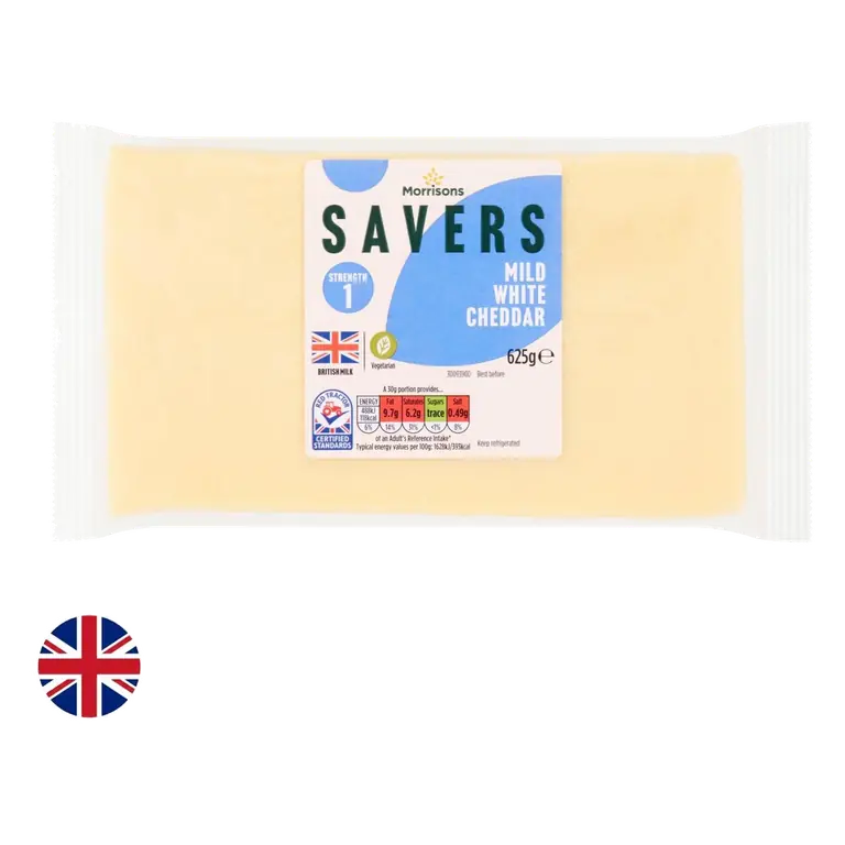 British Savers Mild White Cheddar 625g